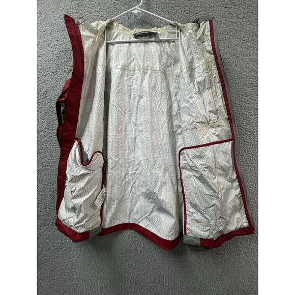 Eddie Bauer Rain Jacket Mens TXL Red Hooded Lined Pockets Full Zip Rain Coat - Picture 2 of 15